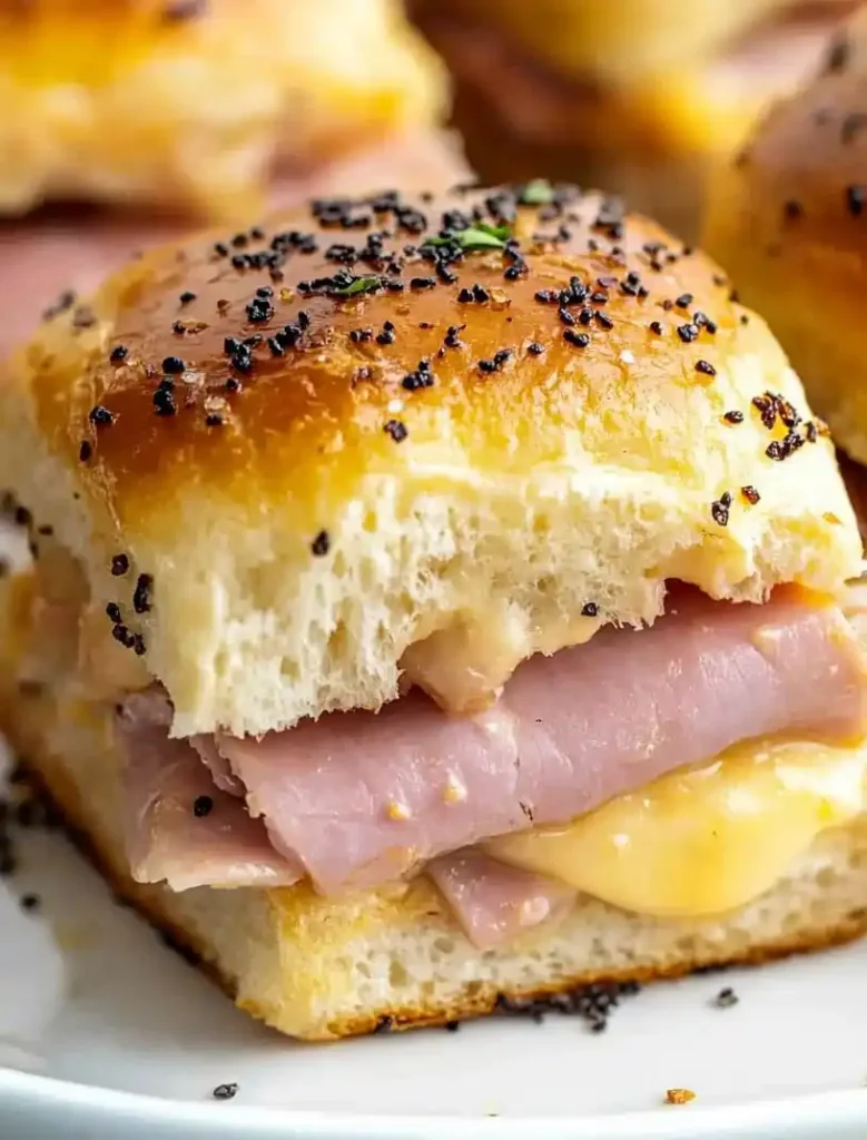 Glazed Ham and Cheese Slider close up