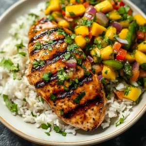 Honey lime chicken with mango salsa