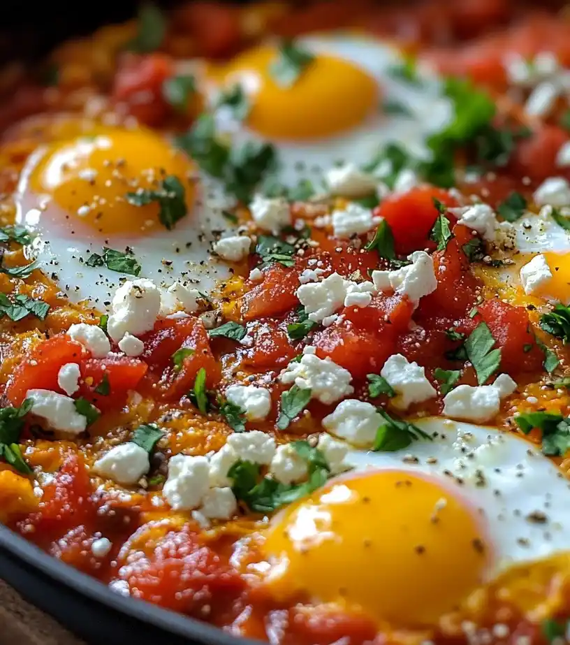 Shakshuka dish close up