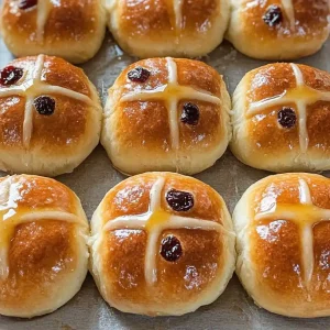 Hot Cross Buns with Candied Fruit