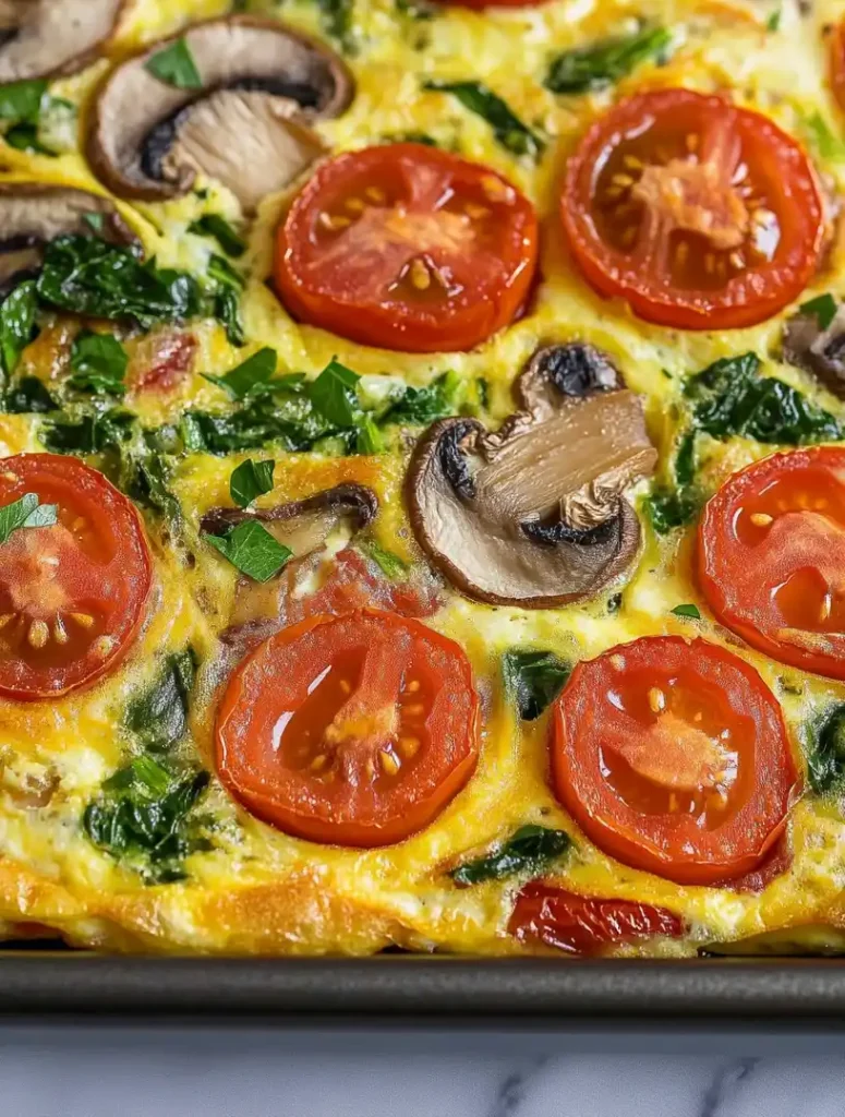 Sheet Pan Frittata close up