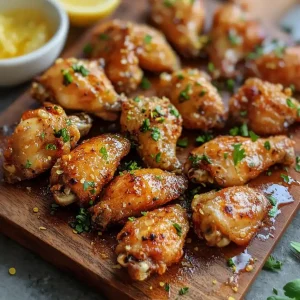 Baked Lemon Garlic Chicken Wings