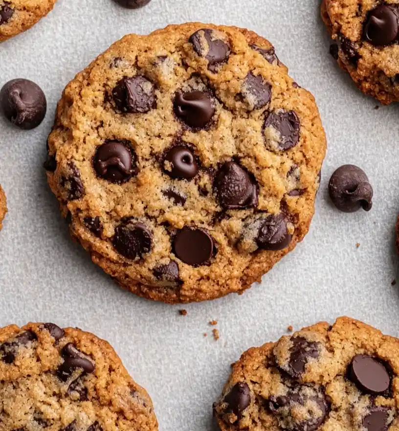 close up Paleo Almond Butter Chocolate Chip Cookie