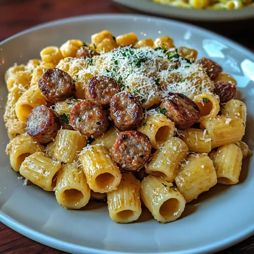 garlic butter sausage pasta