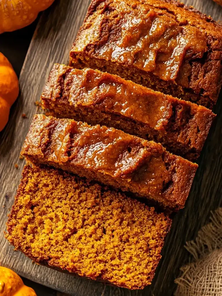 close up pumpkin bread