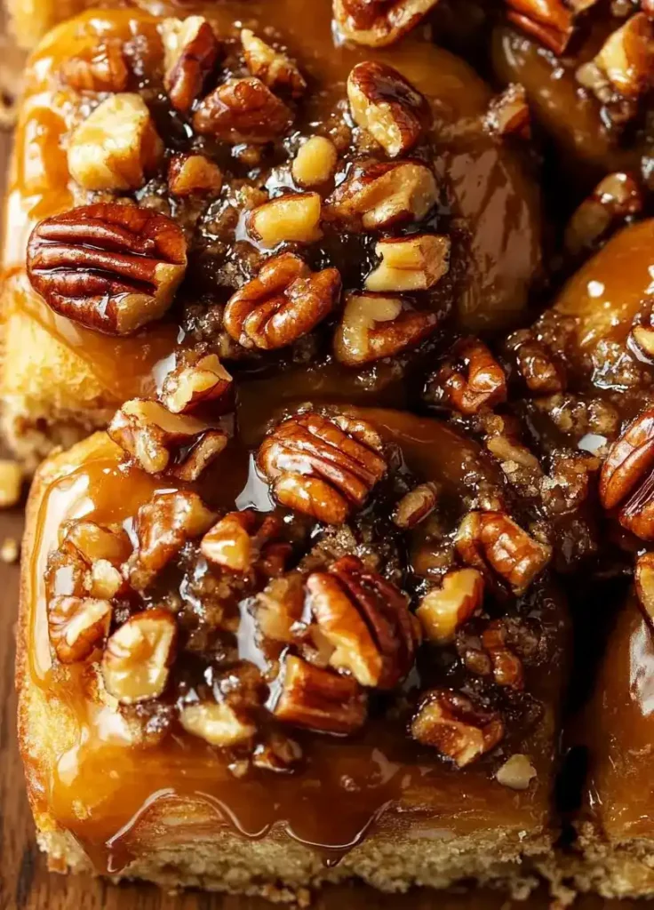 close up Caramel Pecan Sticky Buns