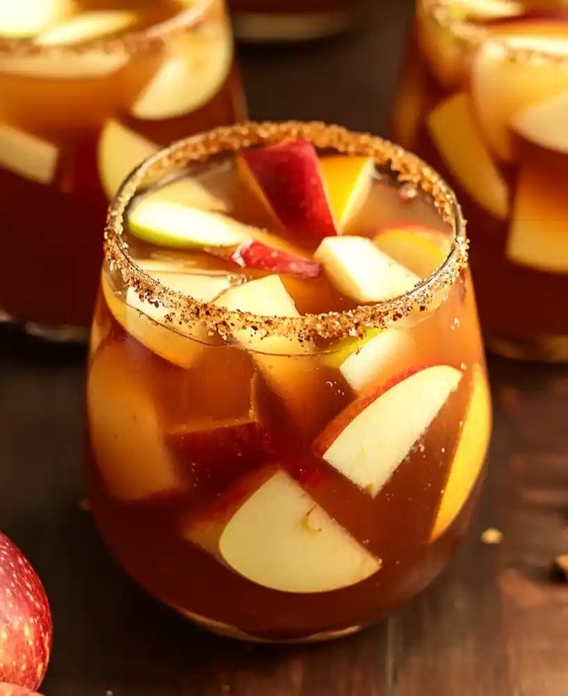 close up Apple Cider Sangria