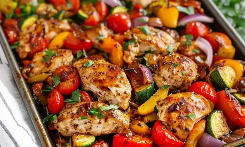 Balsamic Glazed Chicken and Veggies (Sheet Pan)
