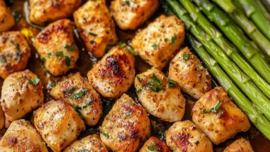 Garlic Butter Chicken Bites and Asparagus (30-Minutes)