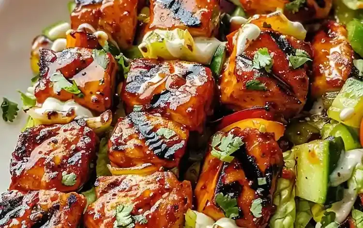 BBQ Rooster Skewer Salad BBQ Rooster Skewer Salad