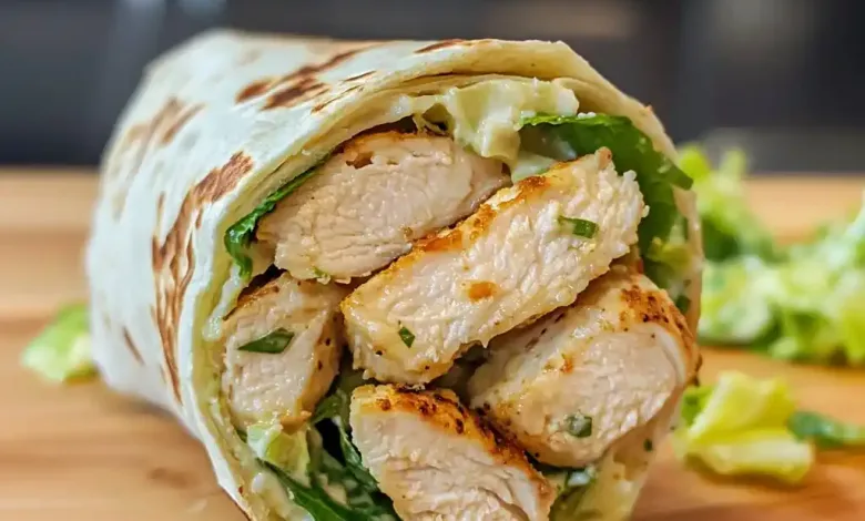 Straightforward Hen Caesar Salad Wrap Recipe
