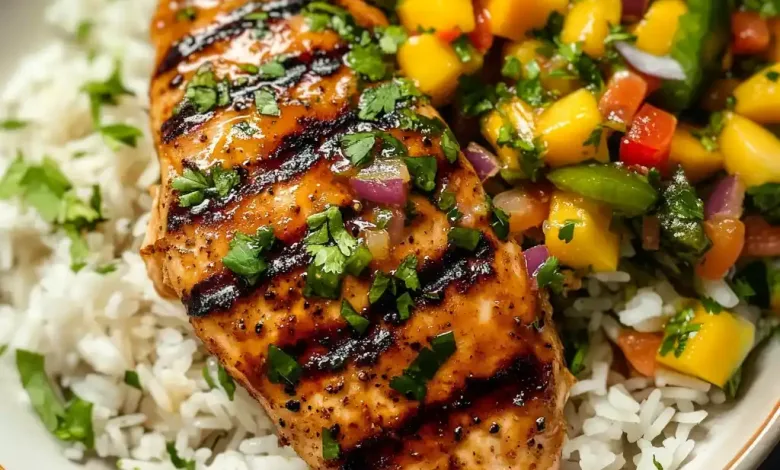 Honey Lime Hen with Mango Salsa Honey Lime Hen with Mango Salsa