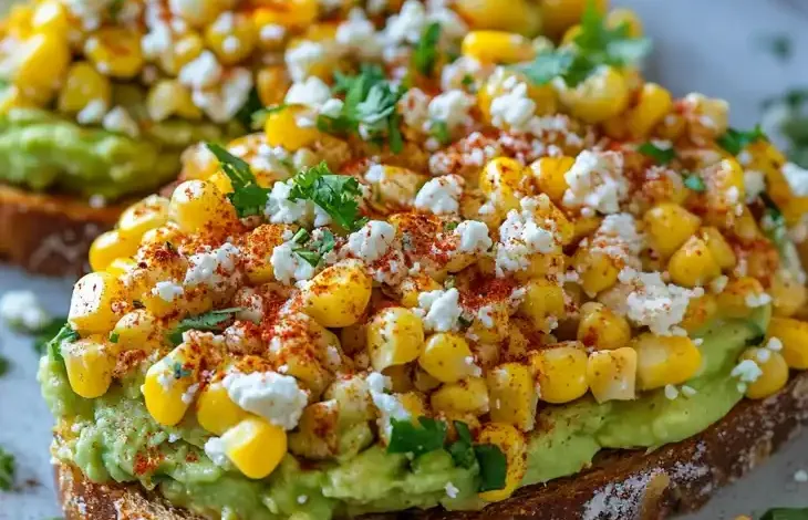 Mexican Road Corn Avocado Toast (15-Minutes) Mexican Road Corn Avocado Toast (15-Minutes)