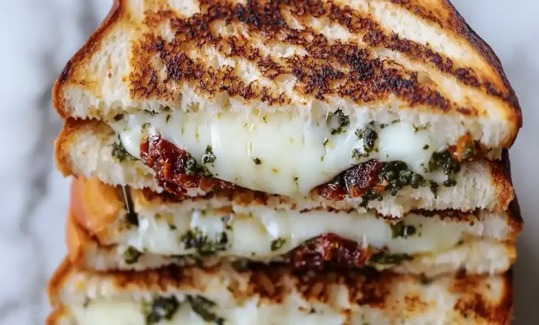Solar-Dried Tomato Bacon Pesto Grilled Cheese Recipe Solar-Dried Tomato Bacon Pesto Grilled Cheese Recipe