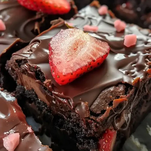 Chocolate Covered Strawberry Brownies