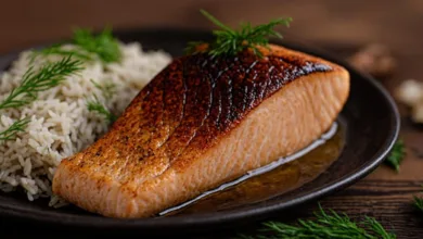 Baked Salmon and Dill Rice