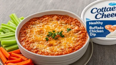Healthy Cottage Cheese Buffalo Chicken Dip
