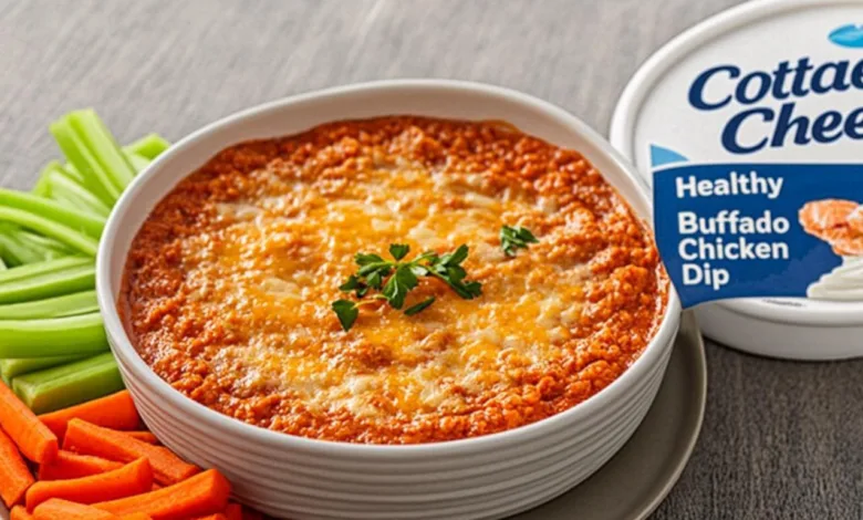Healthy Cottage Cheese Buffalo Chicken Dip