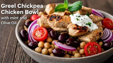 Greek Chickpea Chicken Bowl