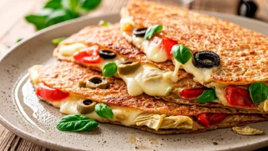 Cheesy Mediterranean Quesadilla