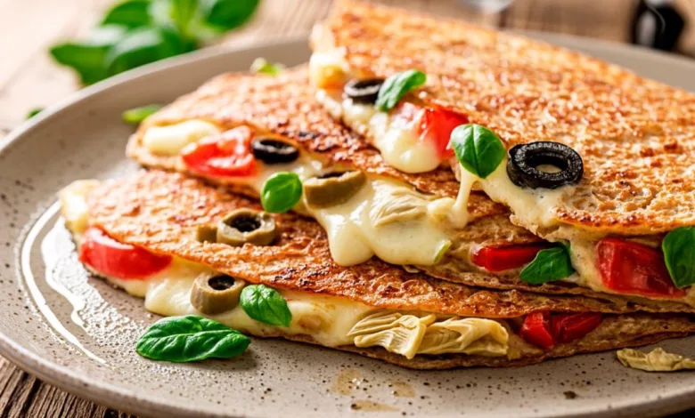 Cheesy Mediterranean Quesadilla