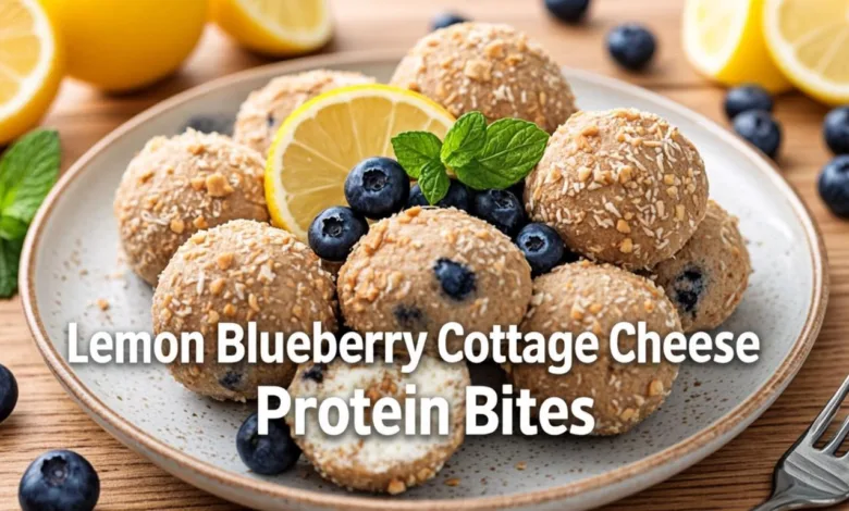 Lemon Blueberry Cottage Cheese Protein Bites