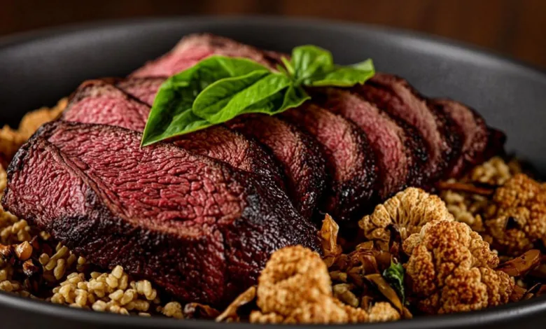 Roasted Cauliflower Beef Bowl