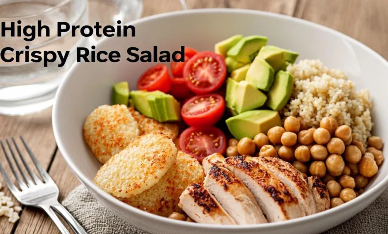 Easy High Protein Crispy Rice Salad