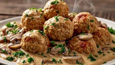 Creamy Mushroom Chicken Meatballs
