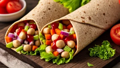 Buffalo Chickpea Salad Wraps