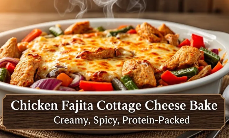 Chicken Fajita Cottage Cheese Bake – Creamy, Spicy, Protein-Packed