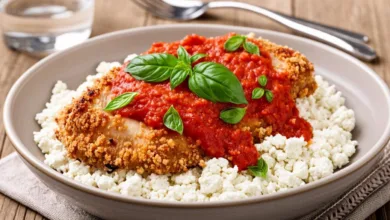 High Protein Chicken Parm Cottage Cheese Bowl