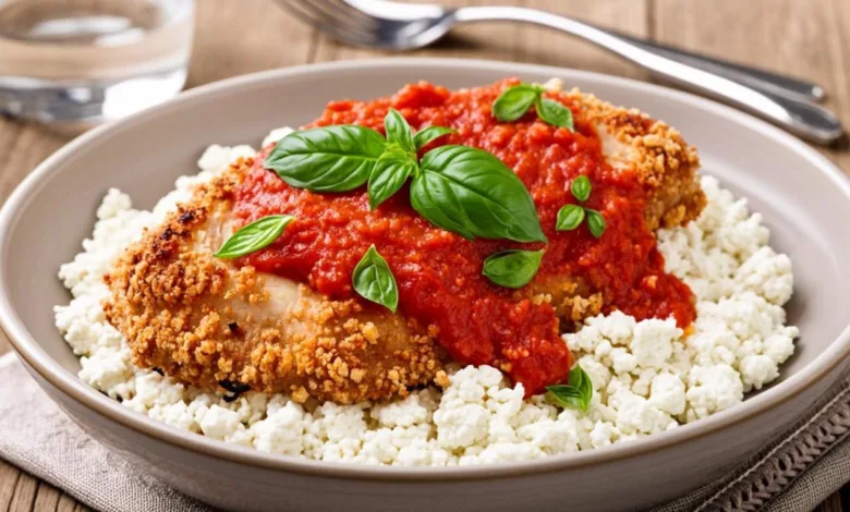 High Protein Chicken Parm Cottage Cheese Bowl