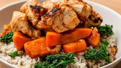 Chicken Sweet Potato Rice Bowl