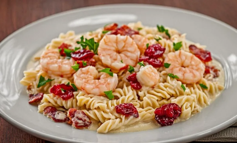 Creamy Prawn Orzo with Sun-Dried Tomatoes