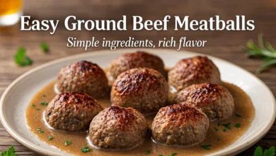 Easy Ground Beef Meatballs and Gravy
