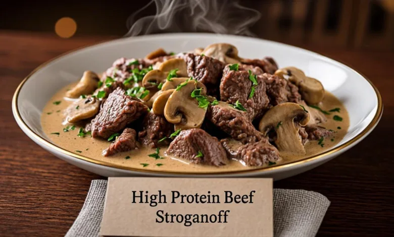 High Protein Beef Stroganoff