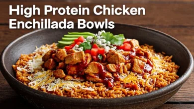 High Protein Chicken Enchilada Bowls High Protein Chicken Enchilada Bowls