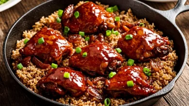 One Pan Honey BBQ Chicken Rice