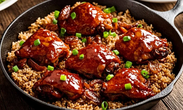 One Pan Honey BBQ Chicken Rice