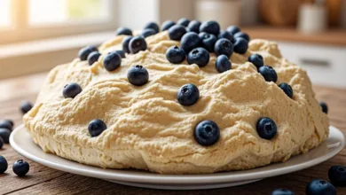 Fluffy Cottage Cheese Blueberry Cloud Bread