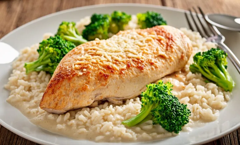 Creamy Parmesan Chicken and Broccoli Rice