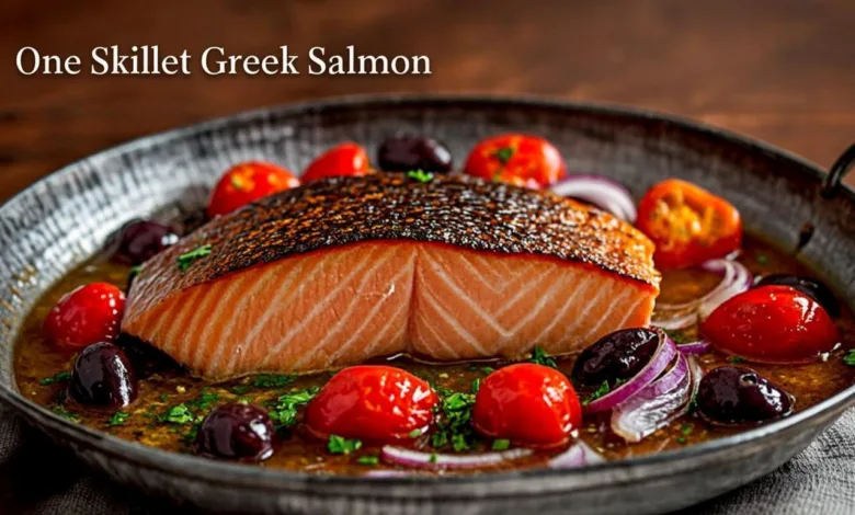 One Skillet Greek Salmon