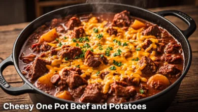 Cheesy One Pot Beef and Potatoes