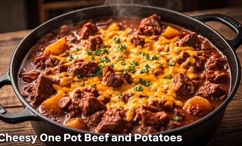 Cheesy One Pot Beef and Potatoes