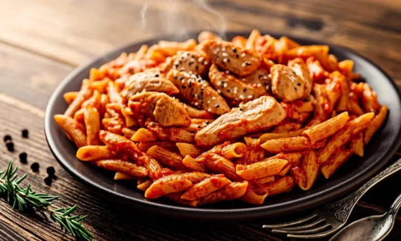 High Protein Honey BBQ Chicken Mac and Cheese