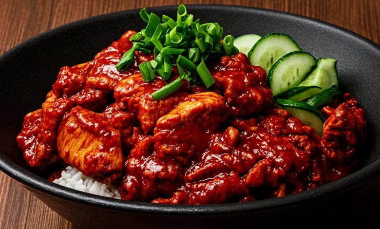 Korean BBQ Chicken Bowls with Gochujang Cream Sauce