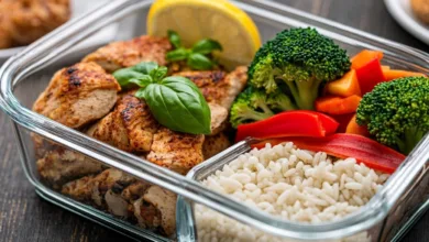 Healthy Lemon Garlic Chicken Meal Prep Bowls