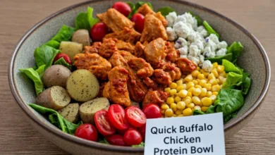 Quick Buffalo Chicken Protein Bowl