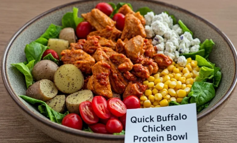 Quick Buffalo Chicken Protein Bowl